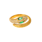 Zircon Malachite Snake Ring