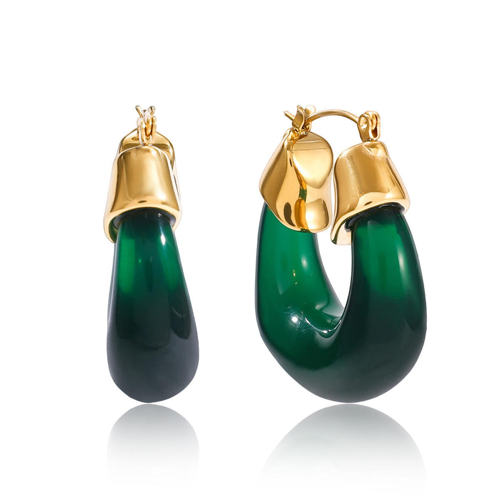 Luna Luxe Hoops Green