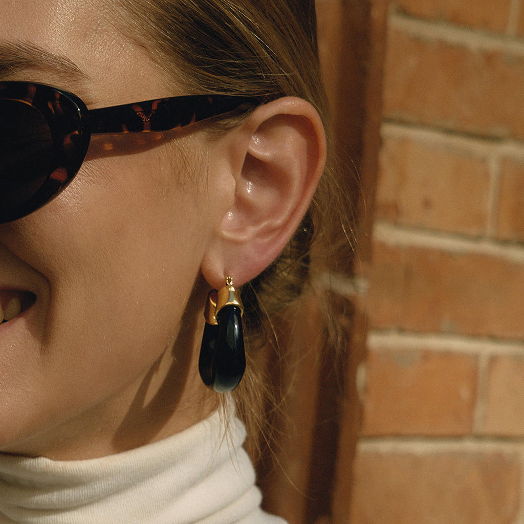 Luna Luxe Hoops Black