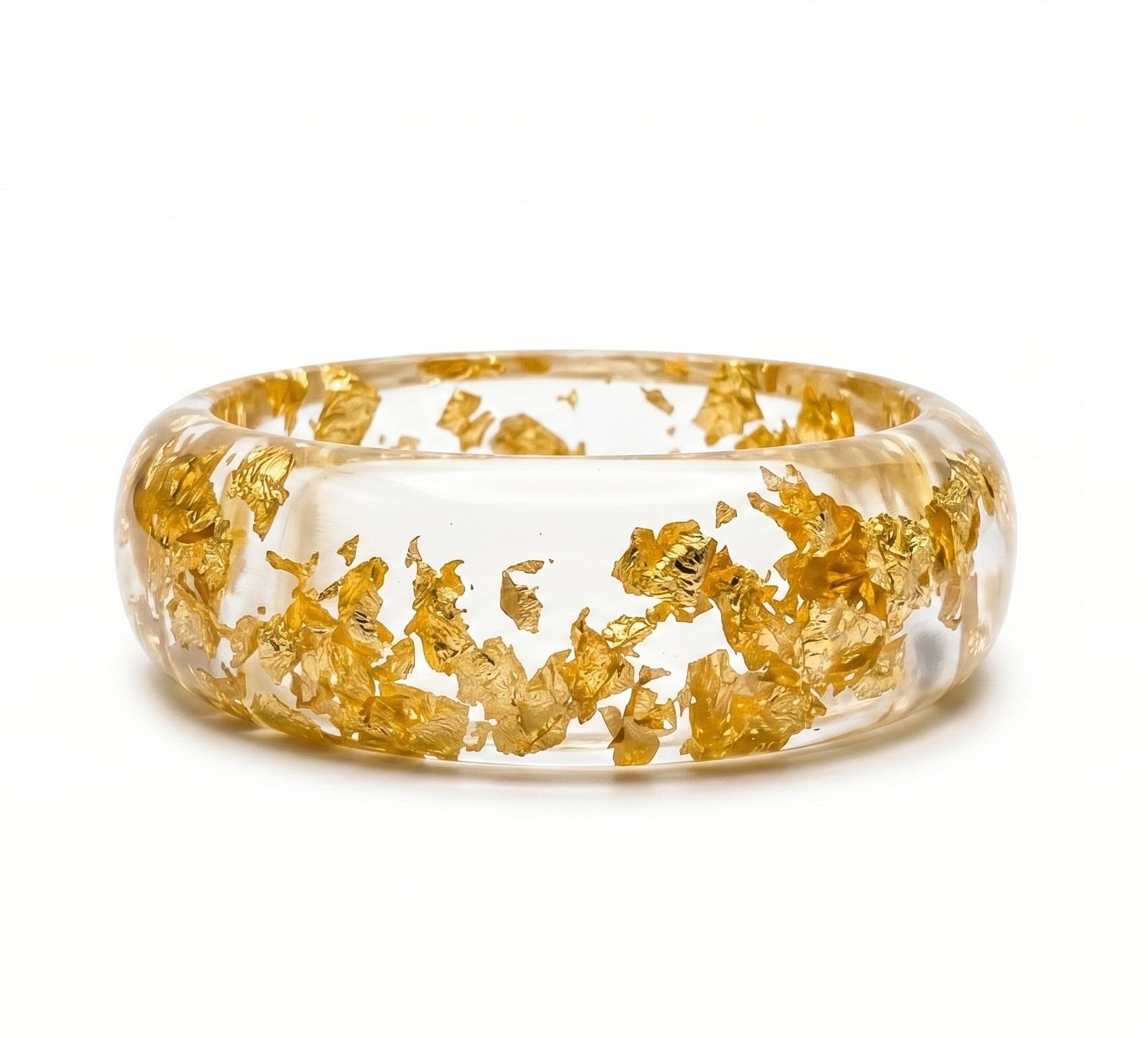 Gold Foil Resin Bangle Stack