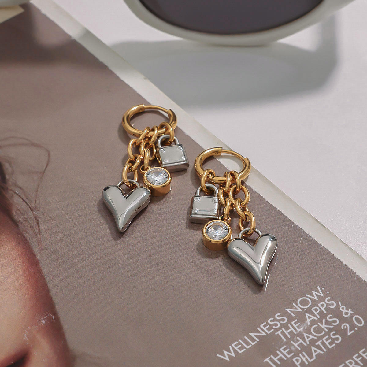 Lux Charm Hoop Earrings