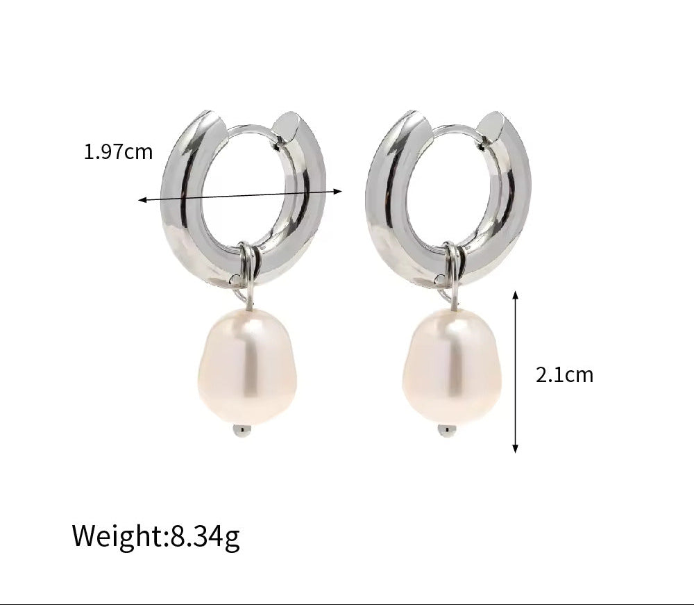 Ivory Pearl Hoops