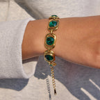 Vintage Green Glass Bracelet