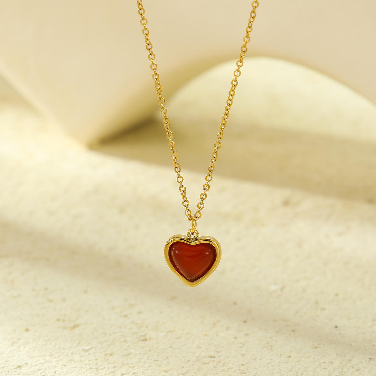 Dainty Scarlet Heart Necklace