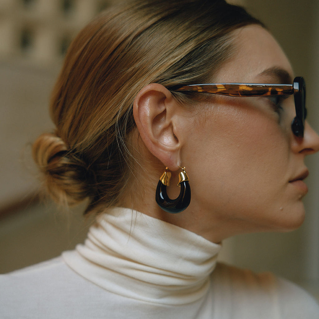 Luna Luxe Hoops Black