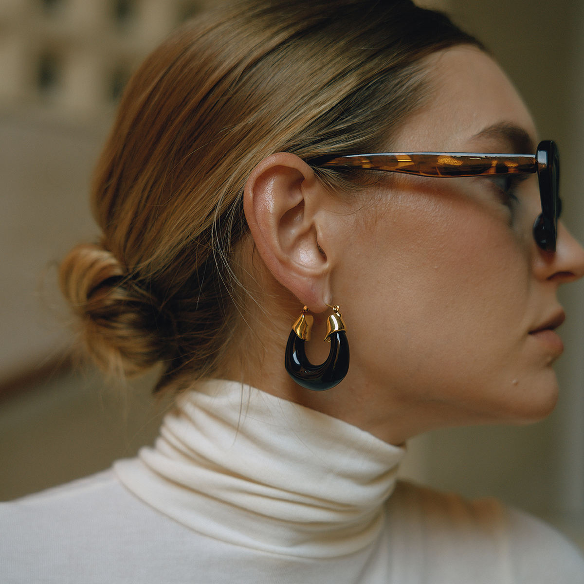Luna Luxe Hoops Black