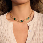 Vintage Green Glass Necklace