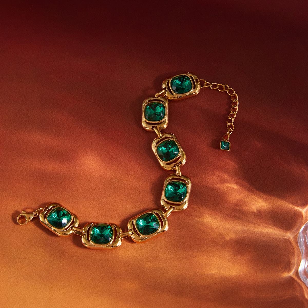 Vintage Green Glass Bracelet