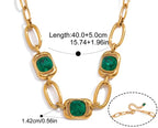 Vintage Green Glass Necklace
