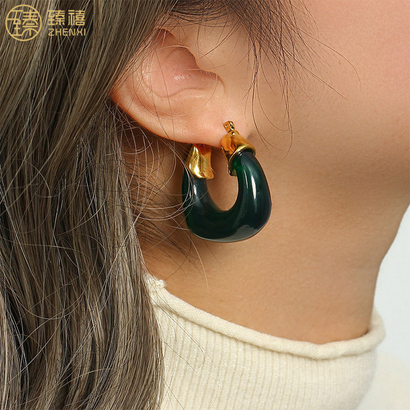 Luna Luxe Hoops Green