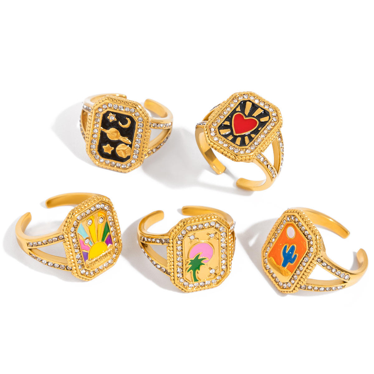 Celestial Enamel Ring