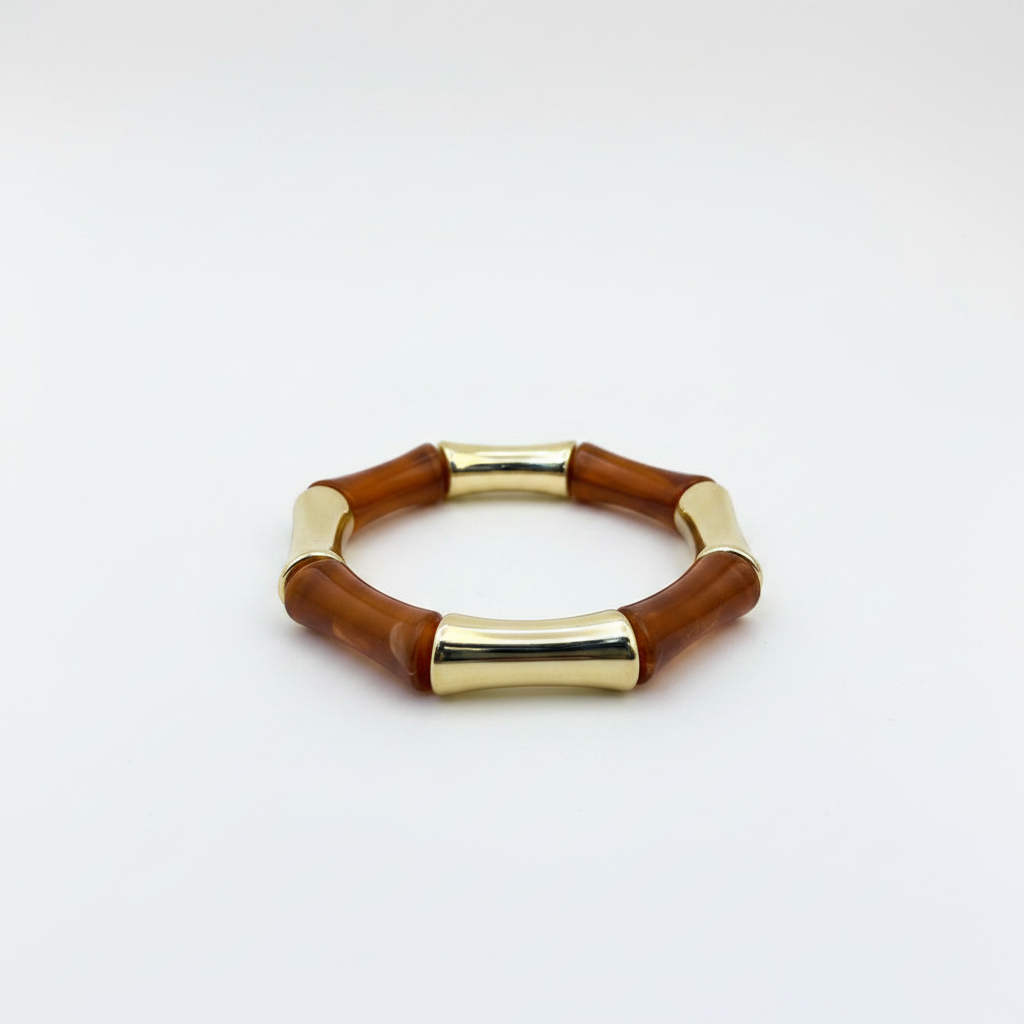 Brown & Gold Bamboo Bracelet