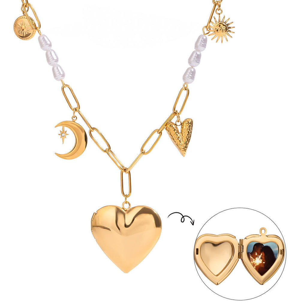 Celestial Heart Charm Necklace