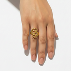 Cinematic Gold Knot Ring - White Studio