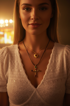 Front Pose – Cross Necklace Editorial