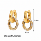 Glam Double Hoop Crystal Earrings
