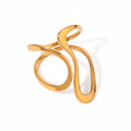 Gold Abstract Wave Ring