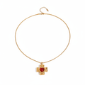 Gold Cross Heart Necklace