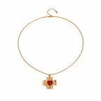 Gold Cross Heart Necklace