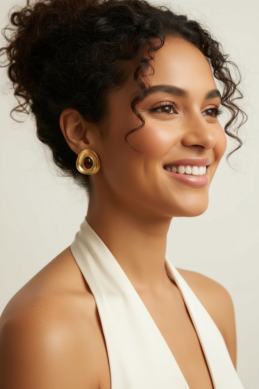 Gold Dome Earring — Missy
