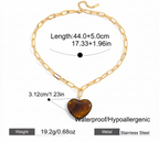 Gold Heart Pendant Necklace Spec
