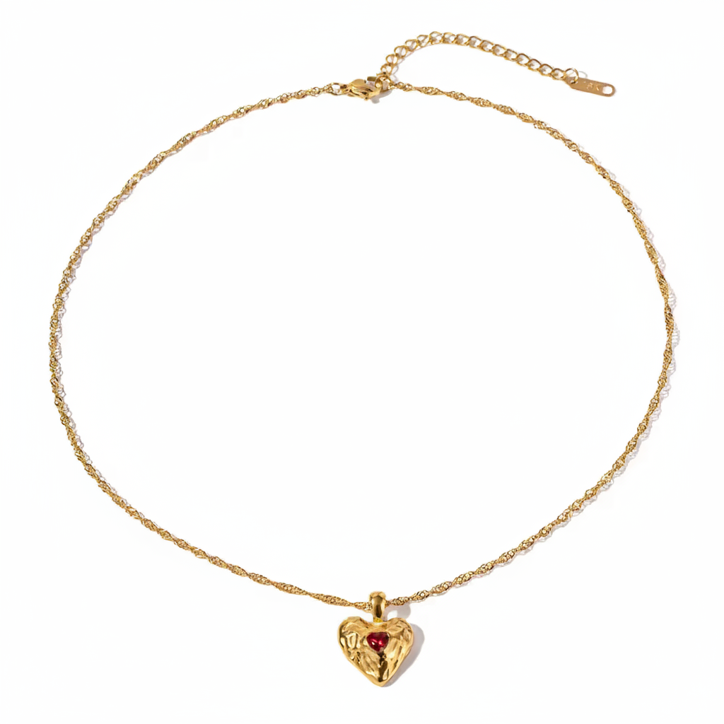 Gold Heart Pendant Necklace