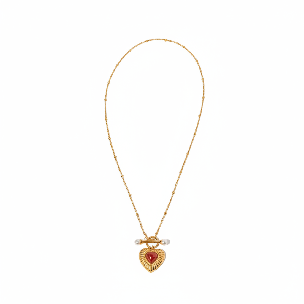 Gold Heart Pendant Necklace