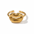 Gold Lips Ring