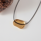 Gold Pendant Necklace - White Background