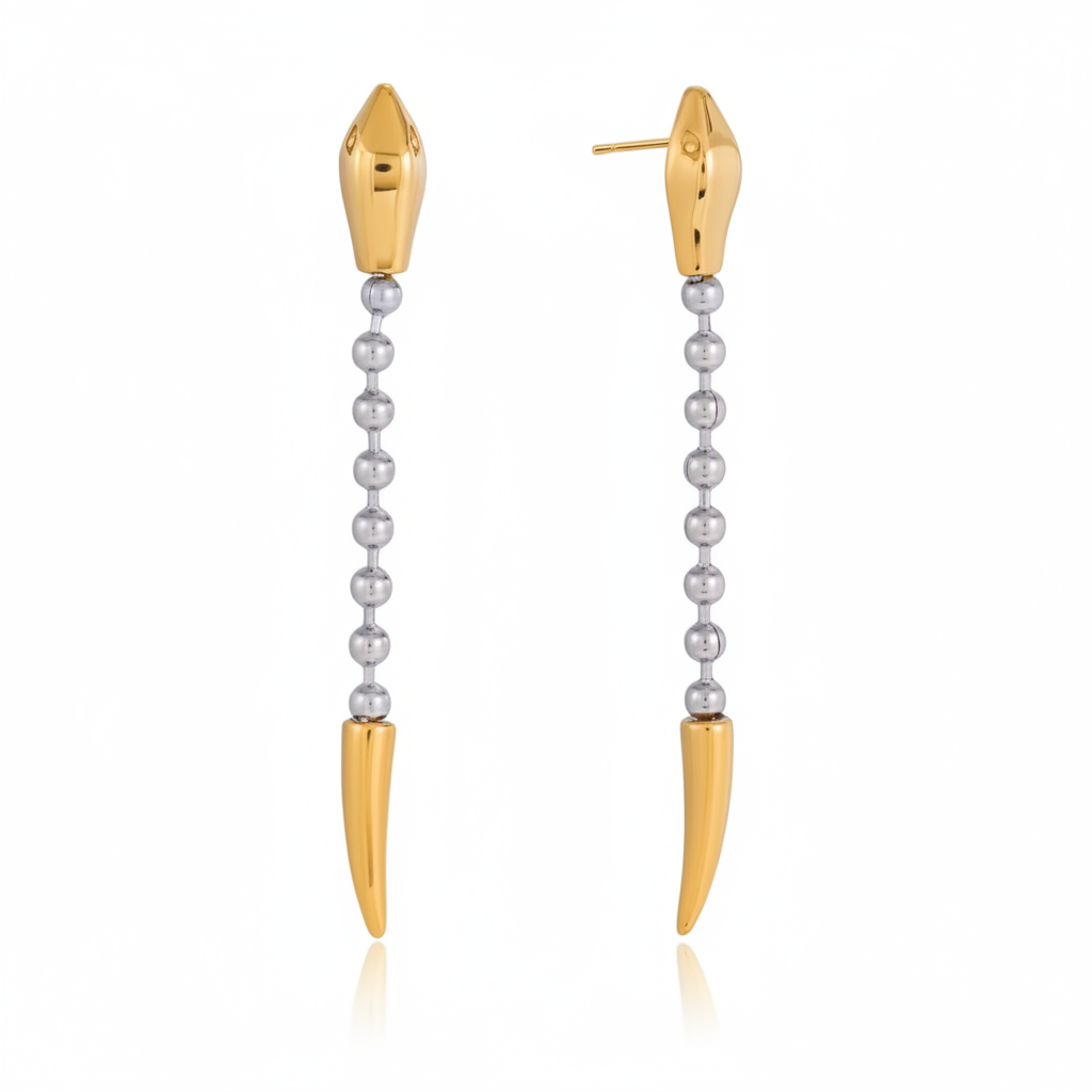 Gold & Silver Drop Earrings