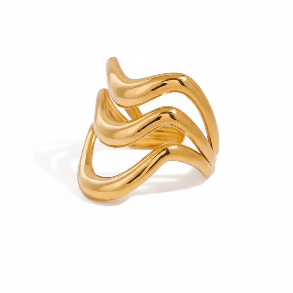 Gold Triple Wave Ring