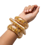 Gold Foil Resin Bangle Stack