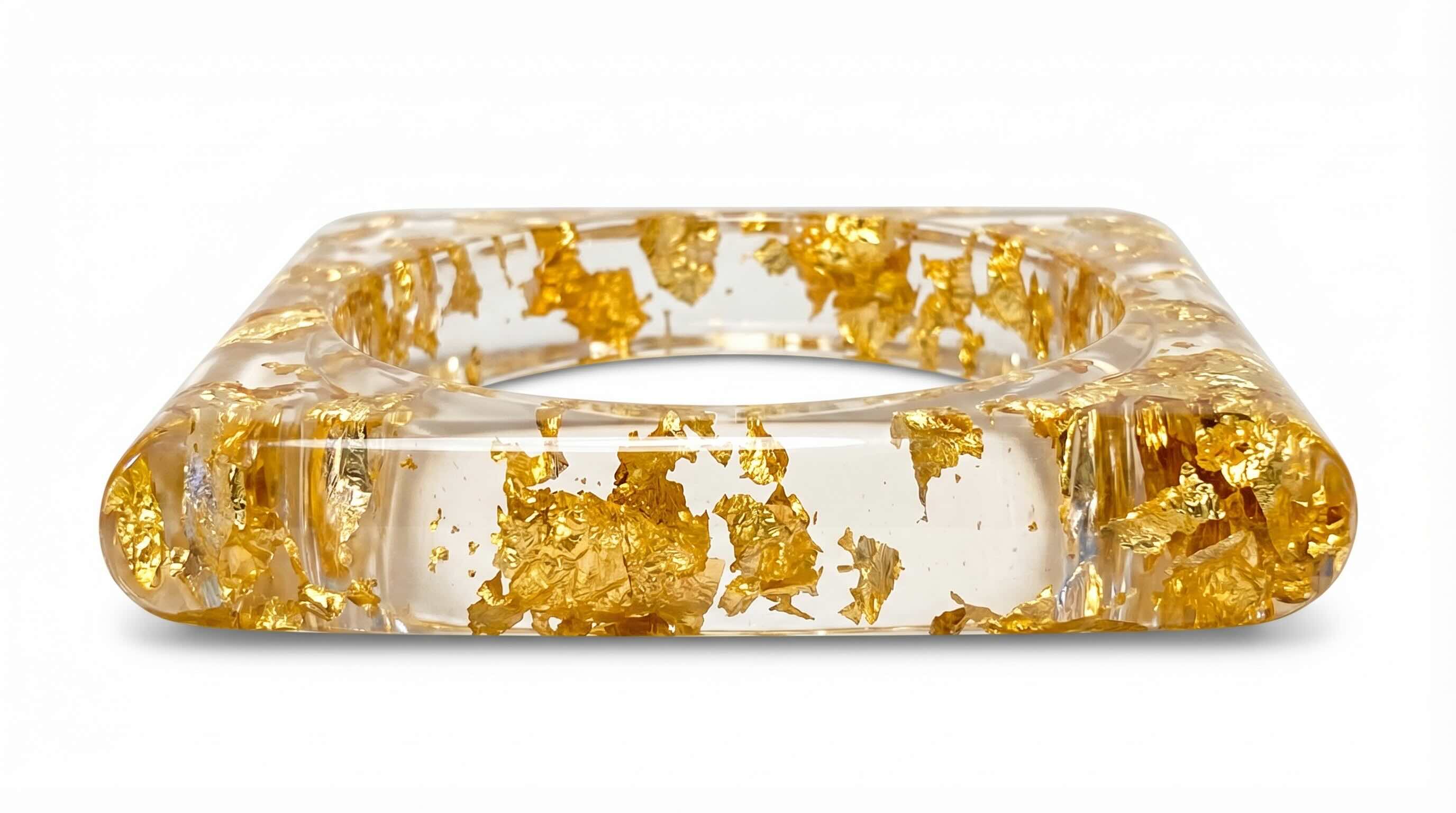 Gold Foil Resin Bangle Stack
