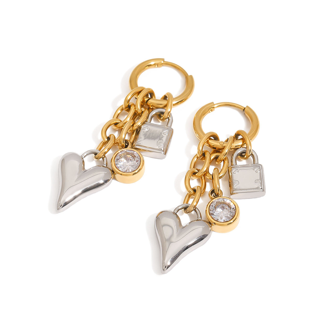 Lux Charm Hoop Earrings