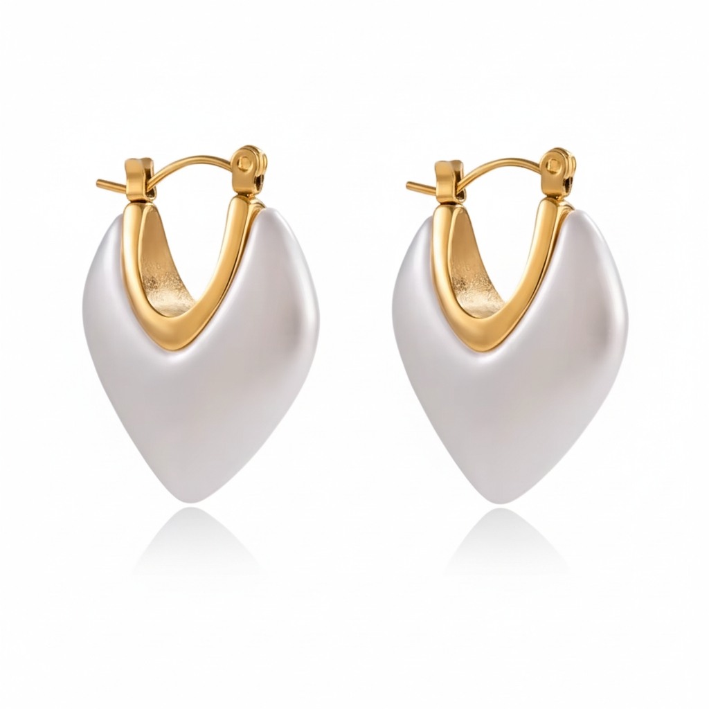Heart Pearl Earrings