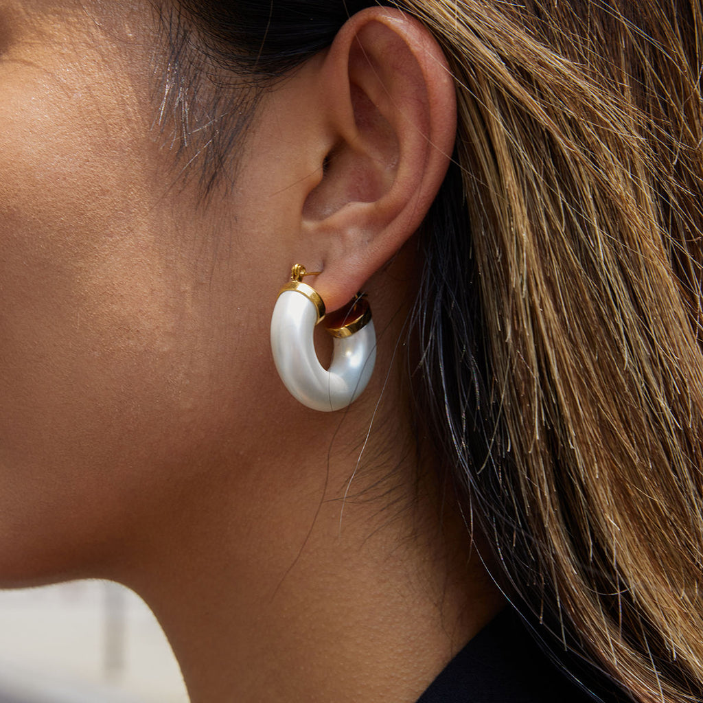 Ivory Luxe Hoops