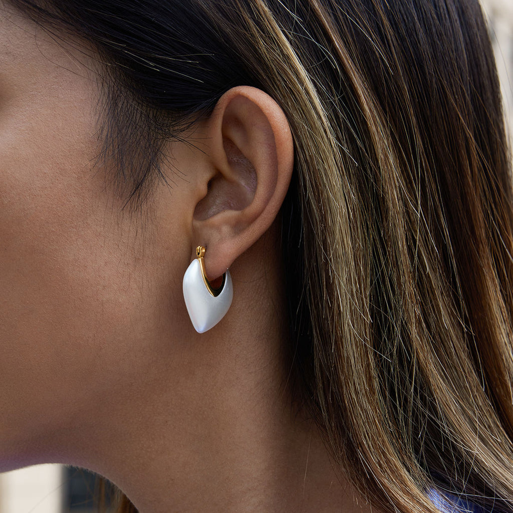 Ivory Hearts Hoops