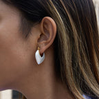 Ivory Hearts Hoops