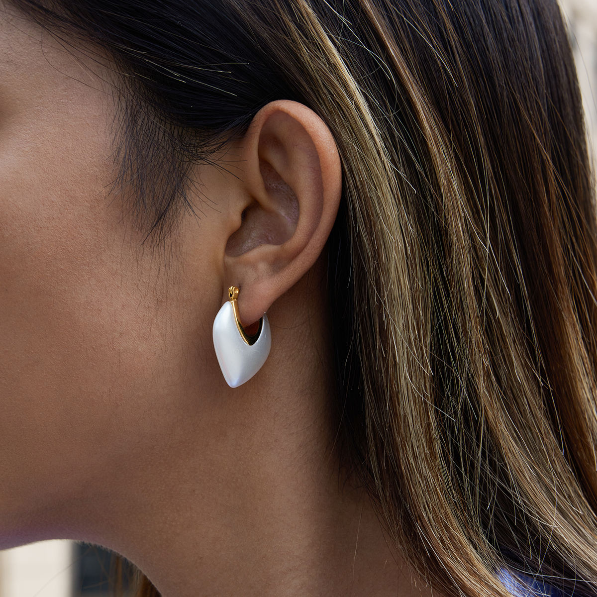 Ivory Hearts Hoops