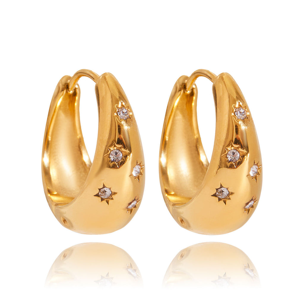 Classic Rhinestone Hoops