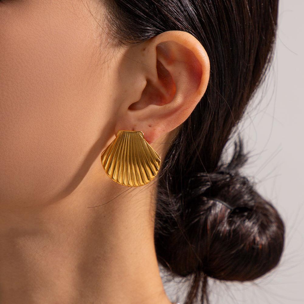 Seashell Statement Studs