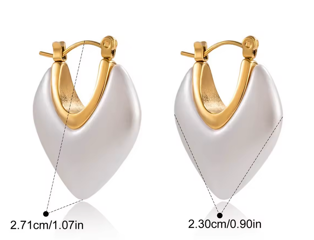 Ivory Hearts Hoops