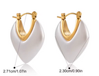 Ivory Hearts Hoops