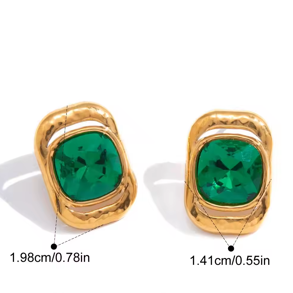 Vintage Green Glass Earrings