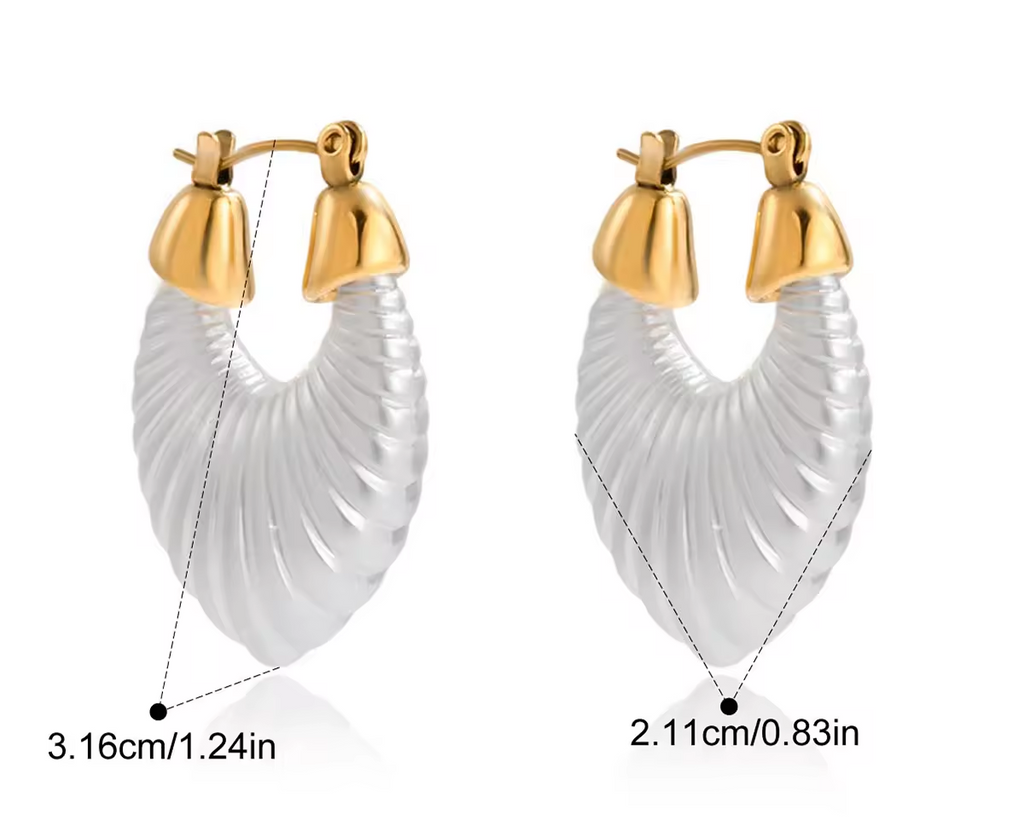 Ivory Shell Hoops