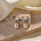 Ivory Pearl Hoops