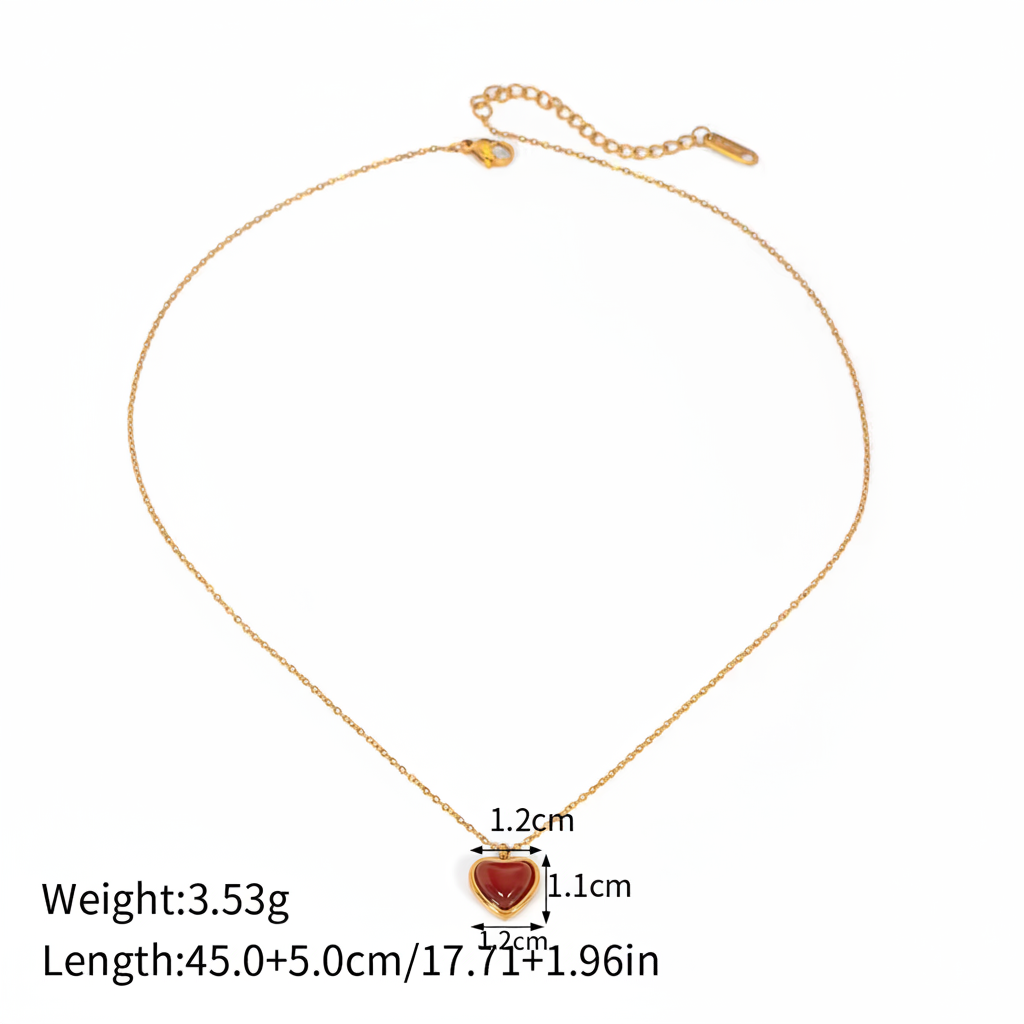 Red Heart Pendant Necklace