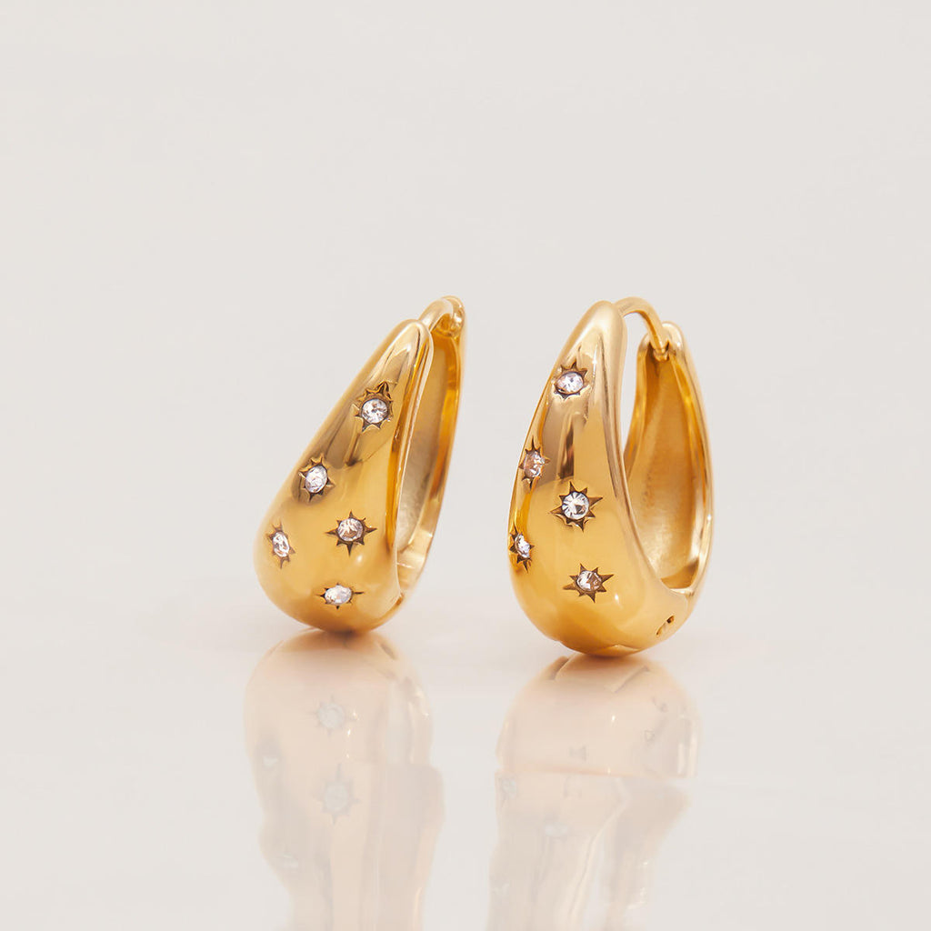 Classic Rhinestone Hoops