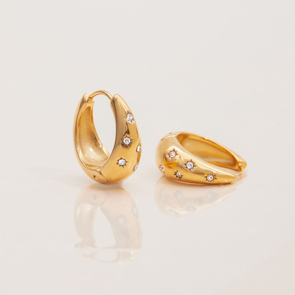 Classic Rhinestone Hoops