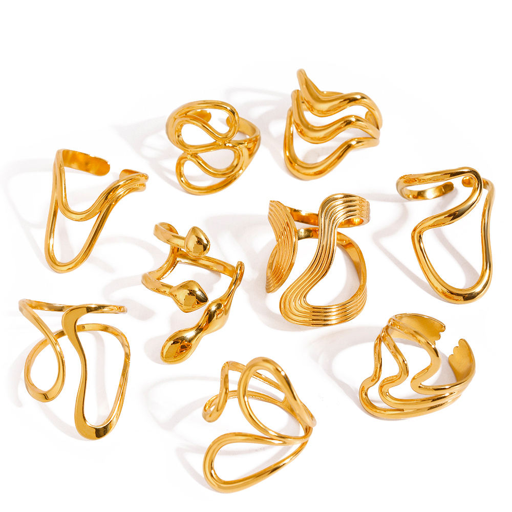 Sculpted Wave Ring – Duo
